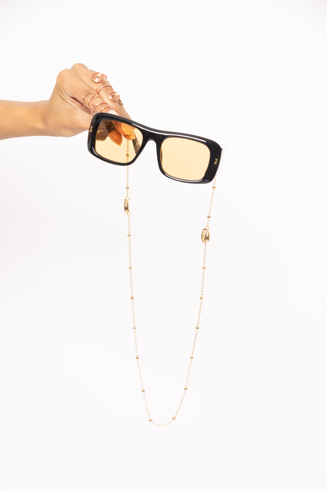 Gold Cowrie Eyeglass Chain